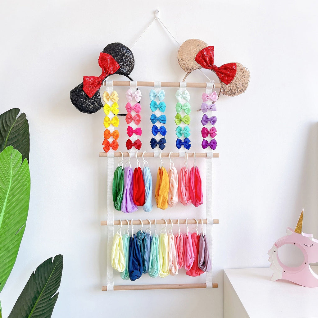 close-up of stylish four-layer hair clip organiser