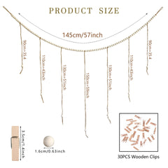 Wooden bead string decor with images