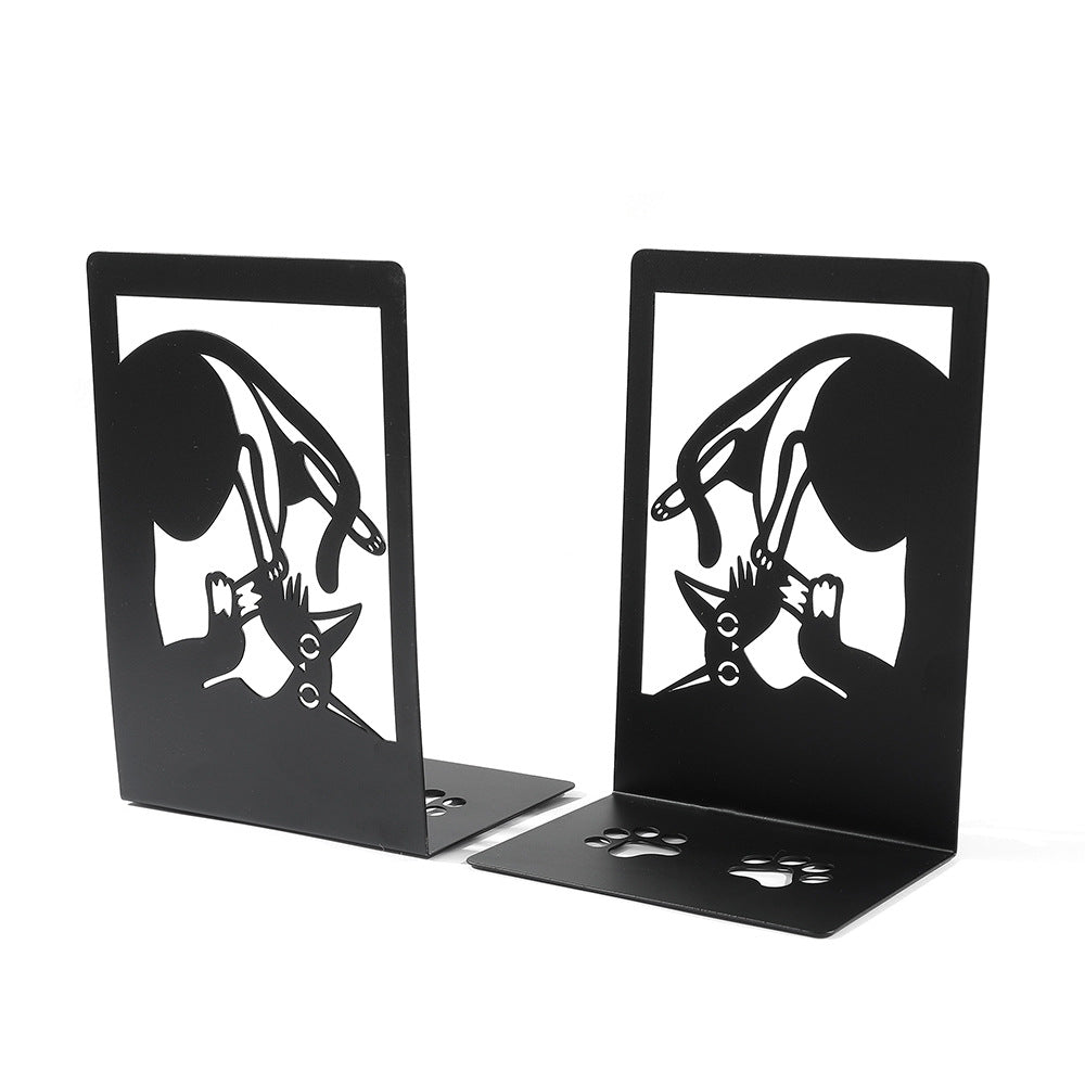 Close-up of creative design of cat bookends