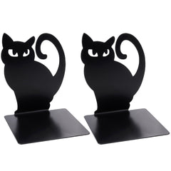 Versatile cat-themed bookends in home office