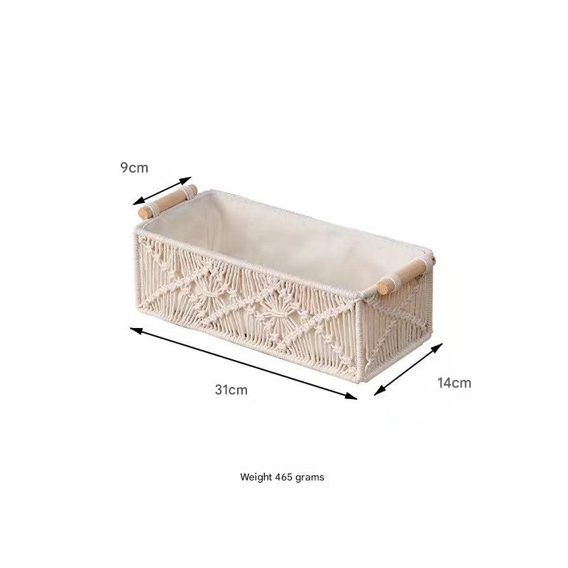 Contemporary cotton basket for home office setup