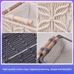 Cotton rope desktop organizer in navy blue