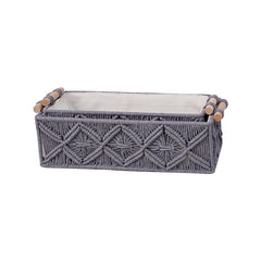 Designer cotton rope basket for clutter management