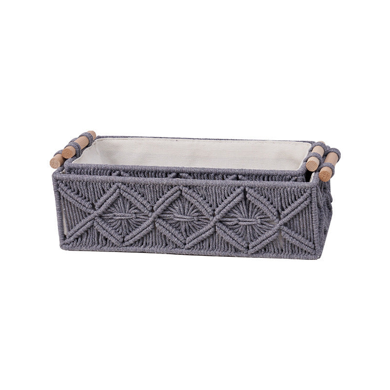 Designer cotton rope basket for clutter management