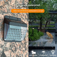 Close-up view of solar garden light