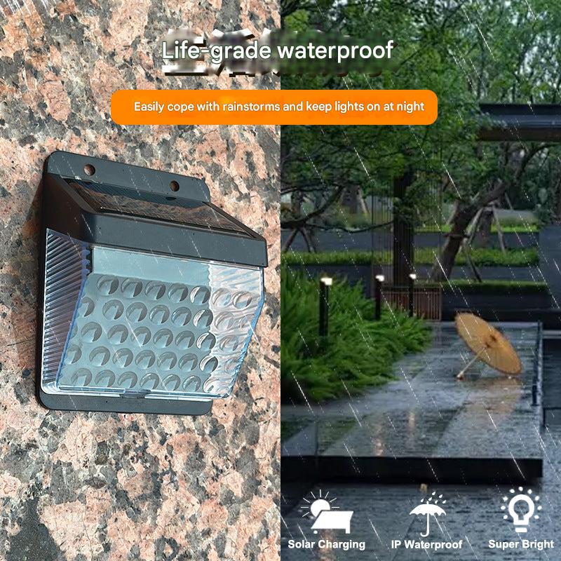 Close-up view of solar garden light