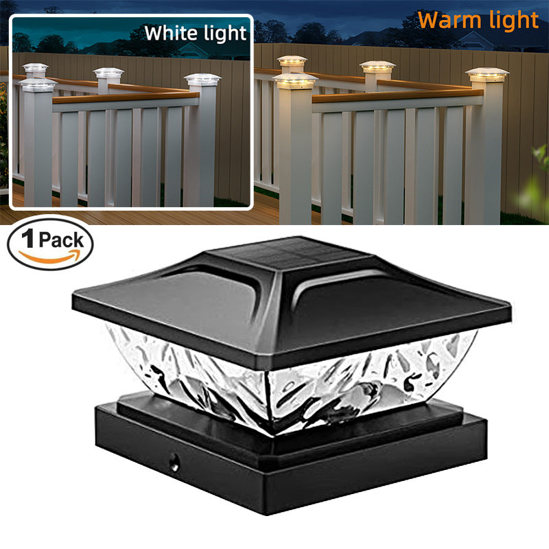 Close-up of dual LED options on Solar Garden Pillar Light