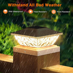 Illuminated Outdoor Solar Garden Light at night