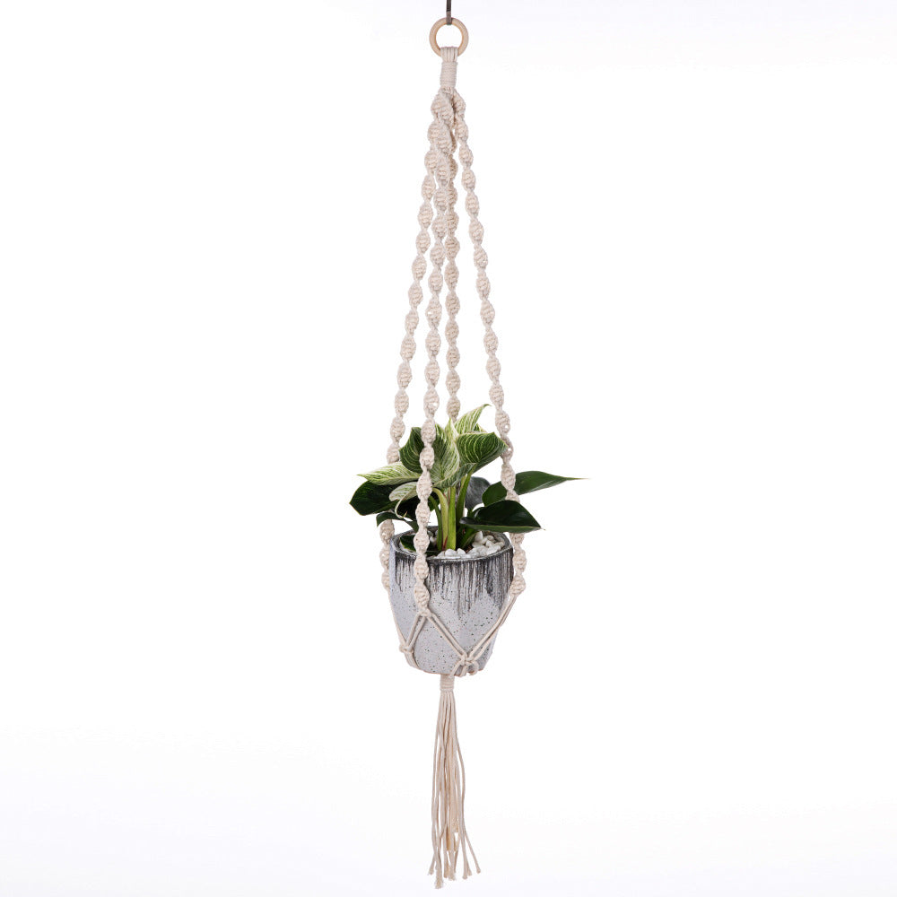 handcrafted cotton rope plant hanger image 1