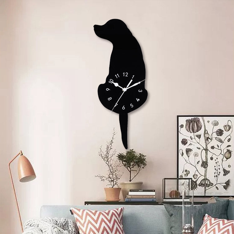 Showing size comparison of the dog wall clock