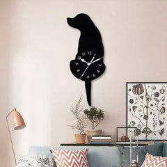 Showing size comparison of the dog wall clock