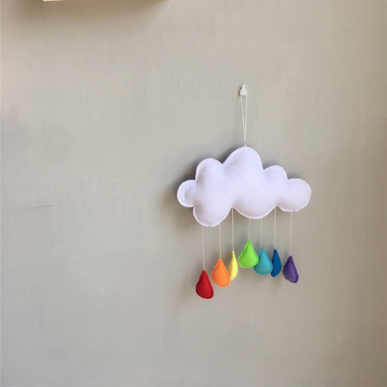 multi-colour felt cloud pendant for play tent