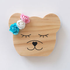 Natural wood finish animal figurines