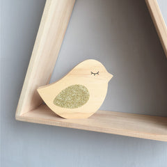 Charming bunny wooden animal figurine