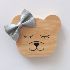 Cute fox wooden figurine for decor