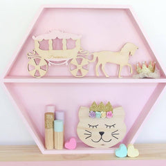 Cute fox wooden figurine for decor