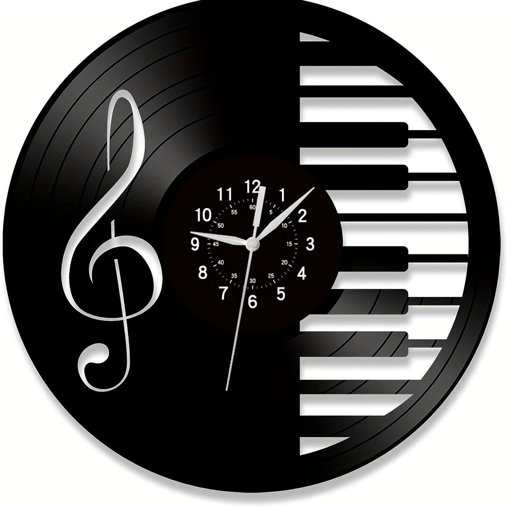 Unique design elements of black vinyl wall clock