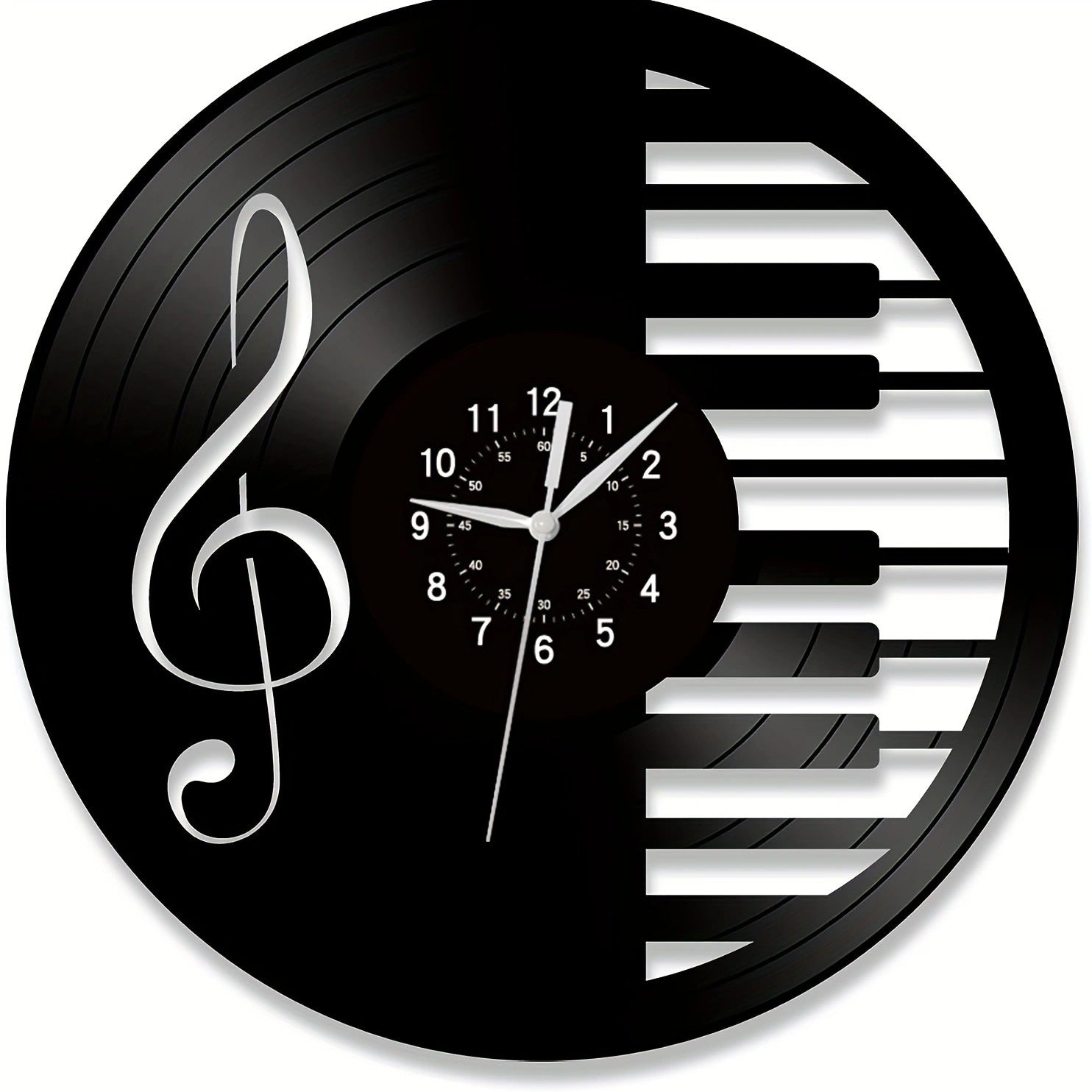 Unique design elements of black vinyl wall clock
