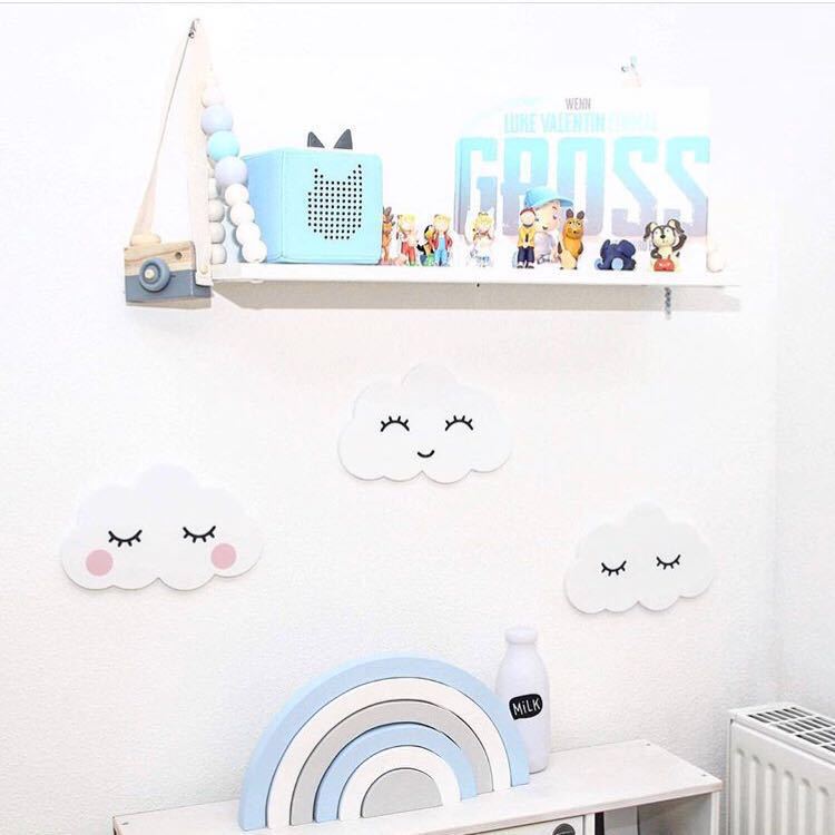 Cute wall sticker design showcasing rabbit and cloud theme