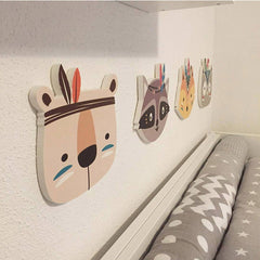 Colourful wooden animal wall decor fox 2