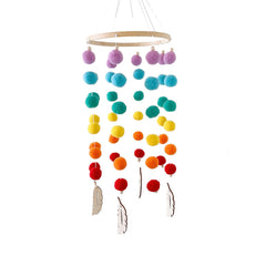 Unique design pom pom wind chime close-up