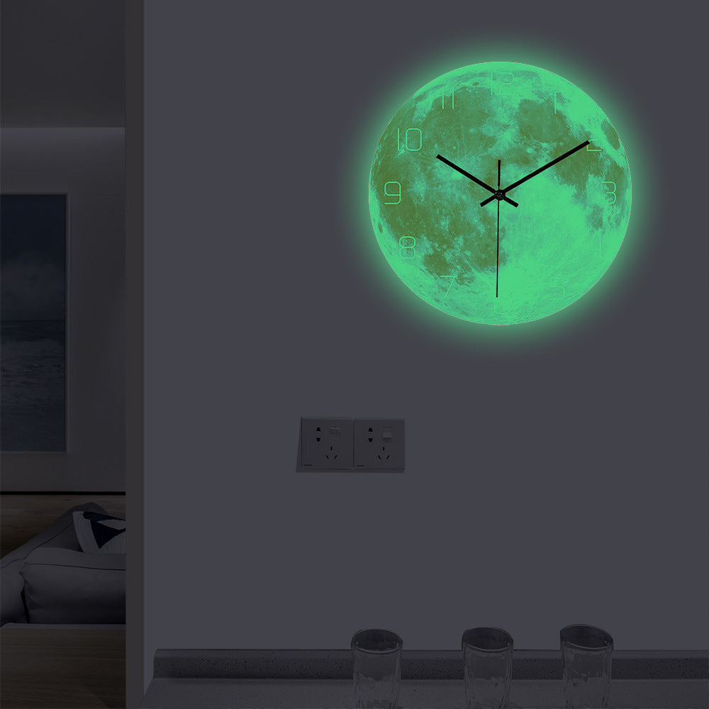 close-up of moon wall clock design