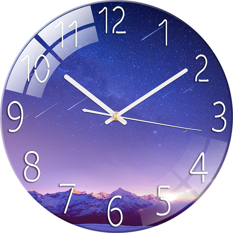 Elegant Silent Quartz Wall Clock hanging on wall