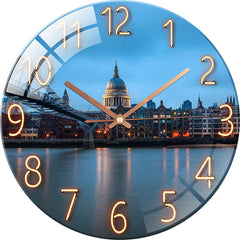 Elegant Silent Quartz Wall Clock hanging on wall