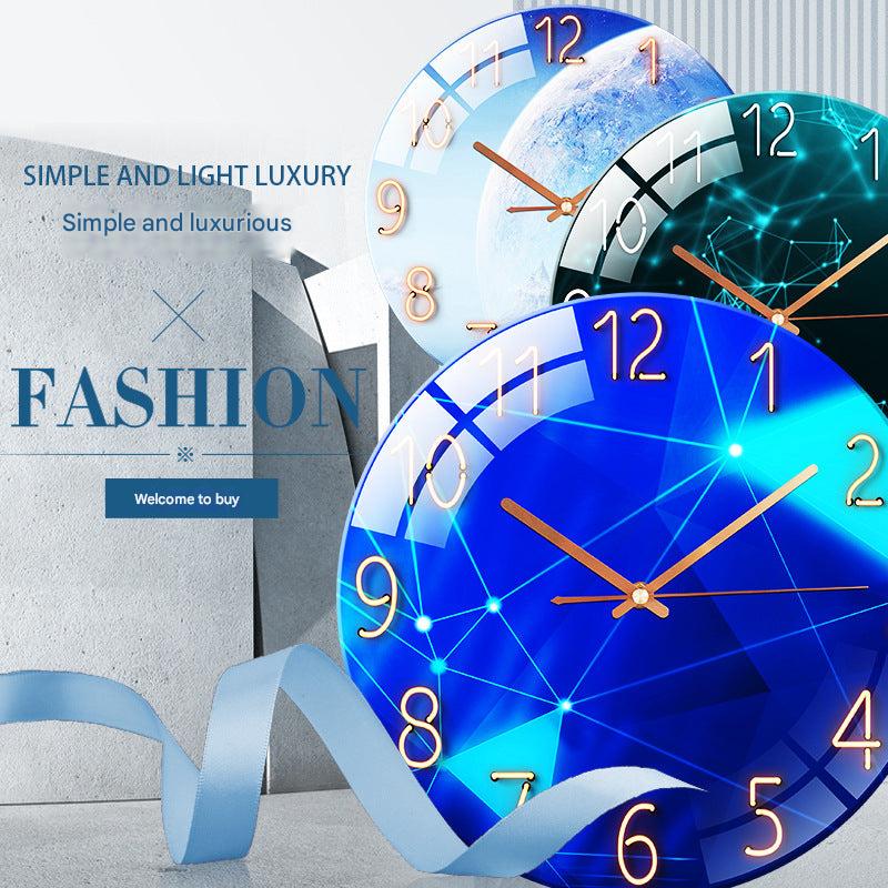 Elegant Silent Quartz Wall Clock hanging on wall