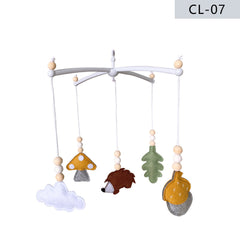 close-up of Nordic style felt baby mobile