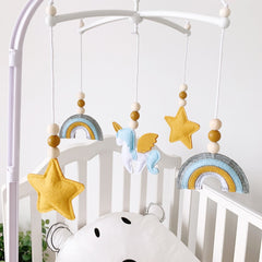 baby crib mobile with felt decorations