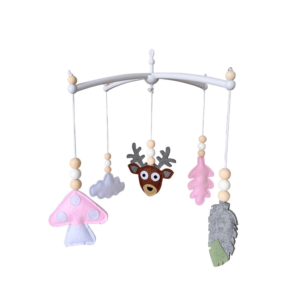 interactive felt baby mobile hanging in nursery