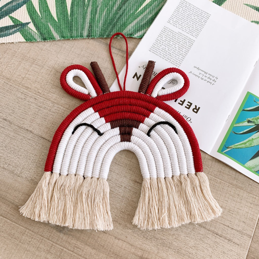 Colorful lion wall decor featuring rainbow motifs