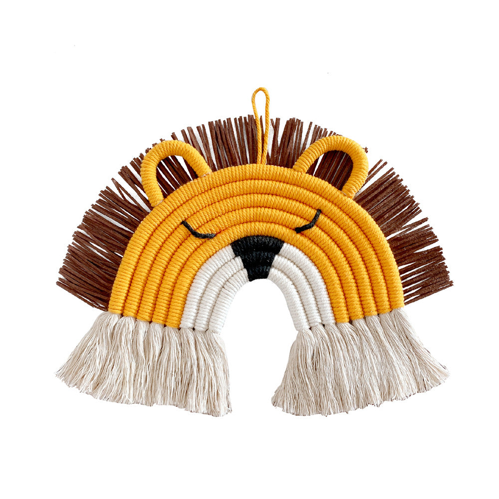 Charming kids room decor showcasing woven art