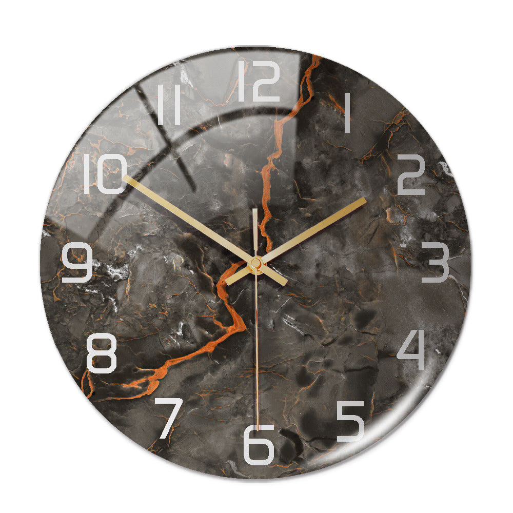 Close-up of the Round Marble Wall Clock