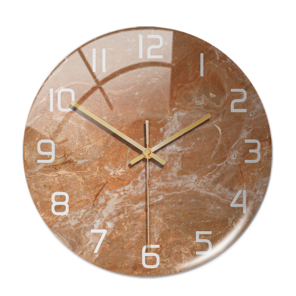 12 inches diameter wall clock with marble finish