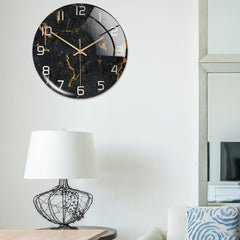 Close-up of the Round Marble Wall Clock