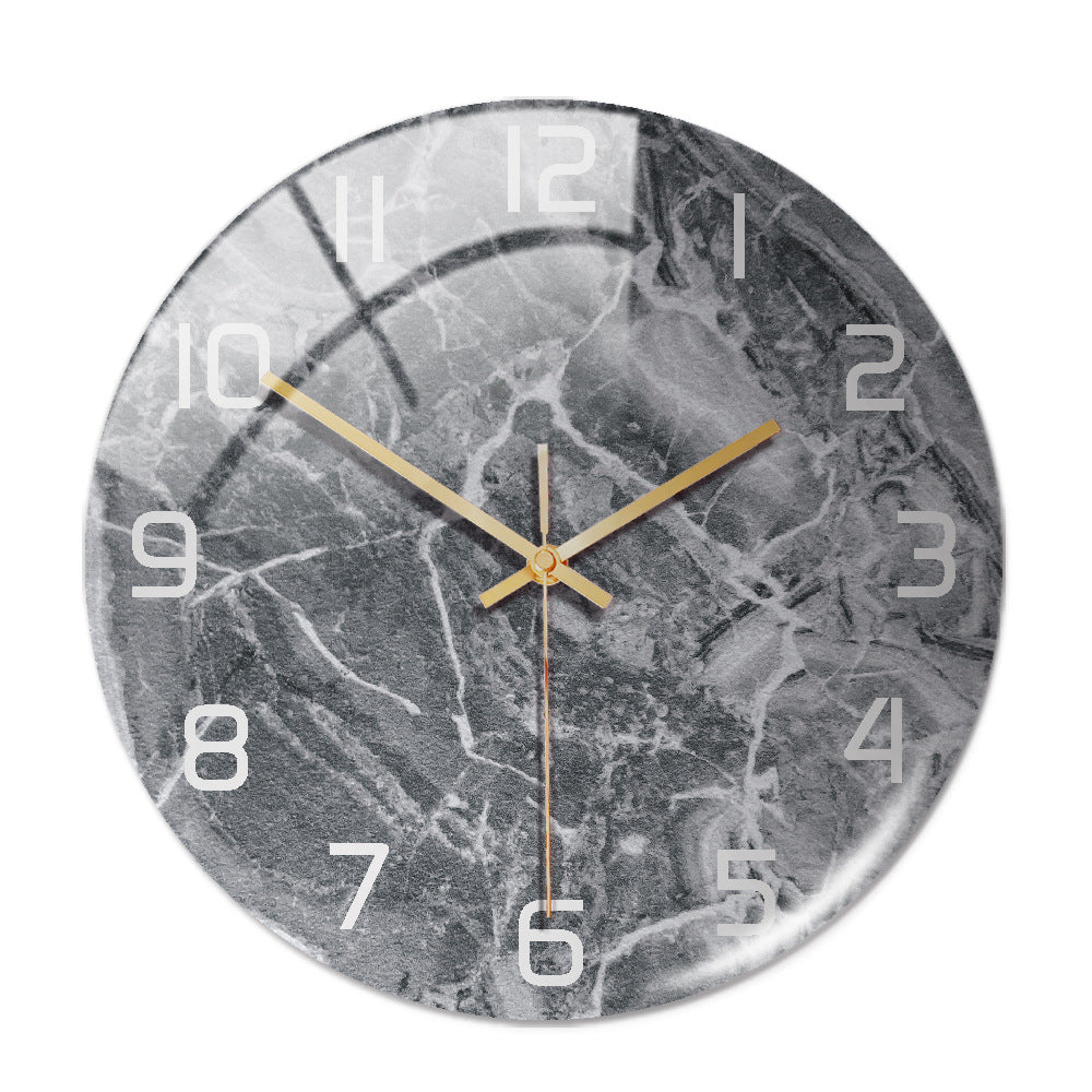 12 inches diameter wall clock with marble finish