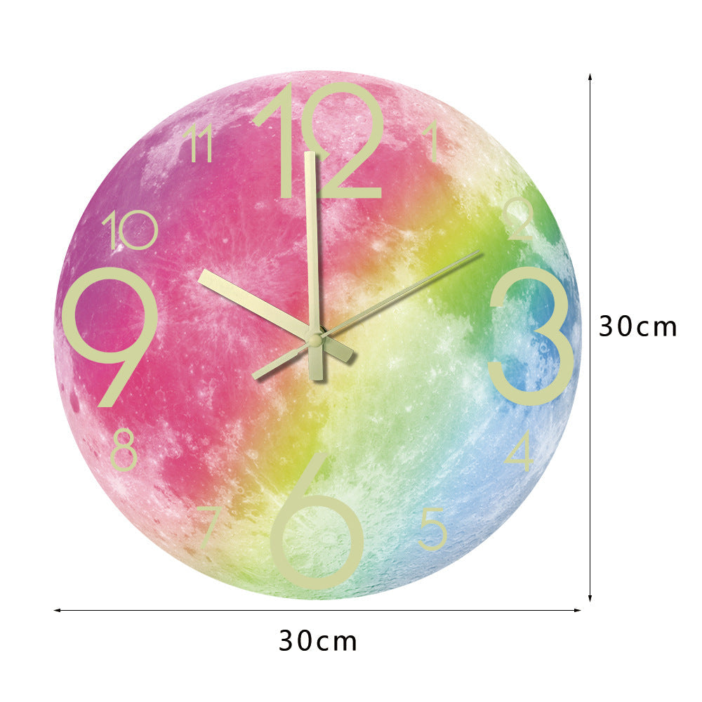 Close-up of the Silent Moon Phase Clock with wooden texture