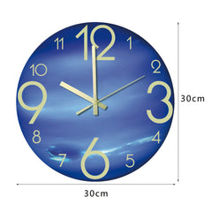 Decorative acrylic clock illuminating at night