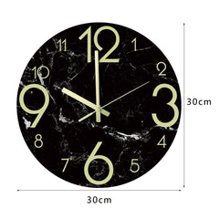 Decorative acrylic clock illuminating at night