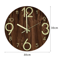 Decorative acrylic clock illuminating at night