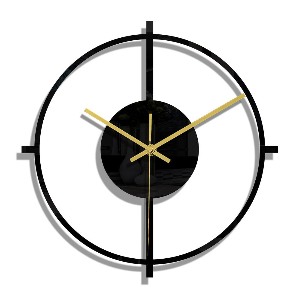 Lightweight black wall clock for easy installation