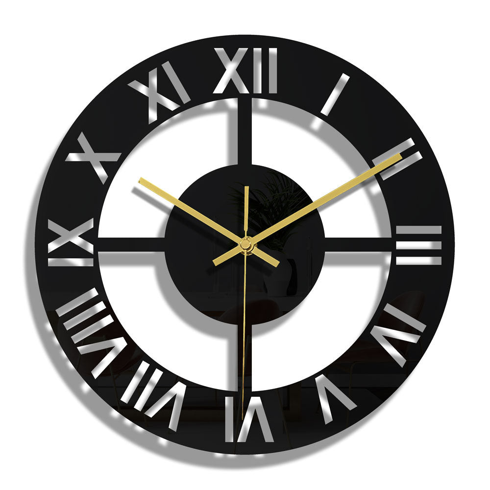 Elegant minimalist wall clock on display