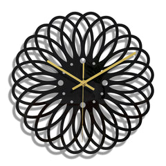 Thin profile of the black acrylic round clock
