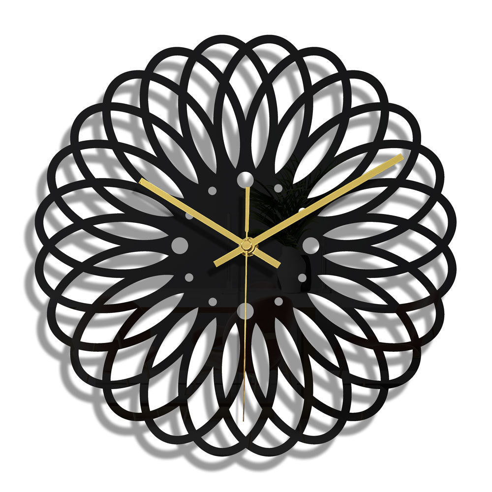 Thin profile of the black acrylic round clock