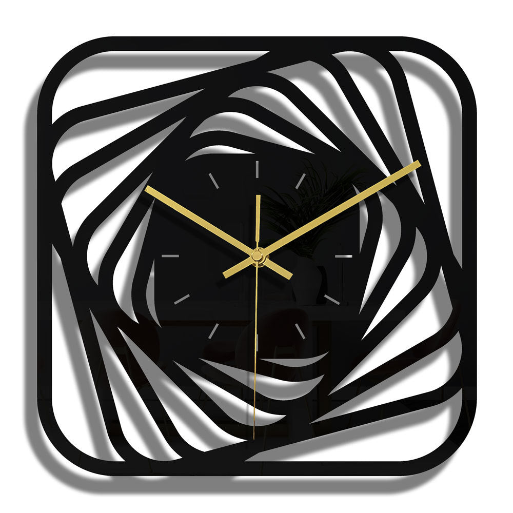 Acrylic round clock mounted on wall