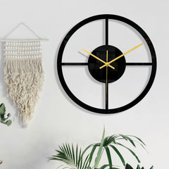 Close-up of the digital display on wall clock