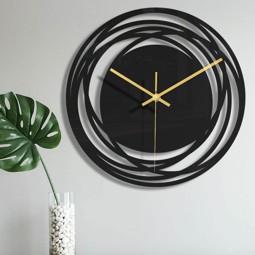 Acrylic round clock mounted on wall