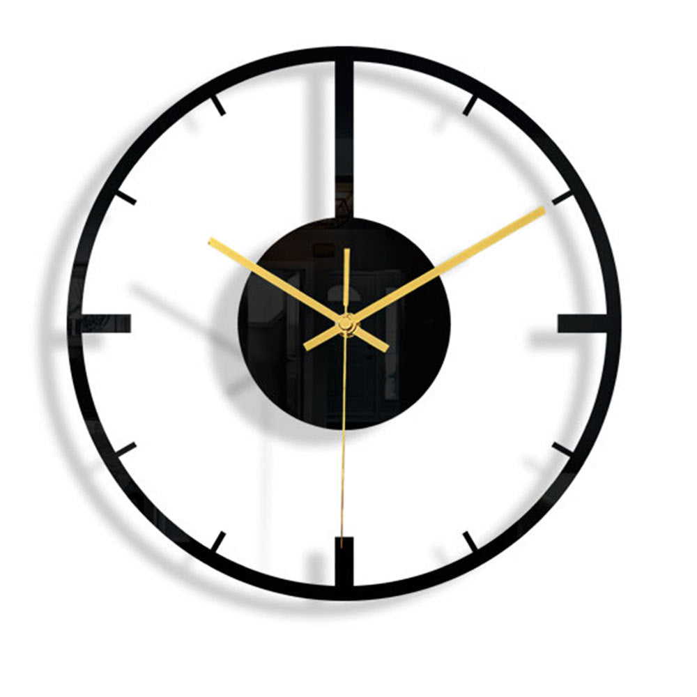 Elegant minimalist wall clock on display